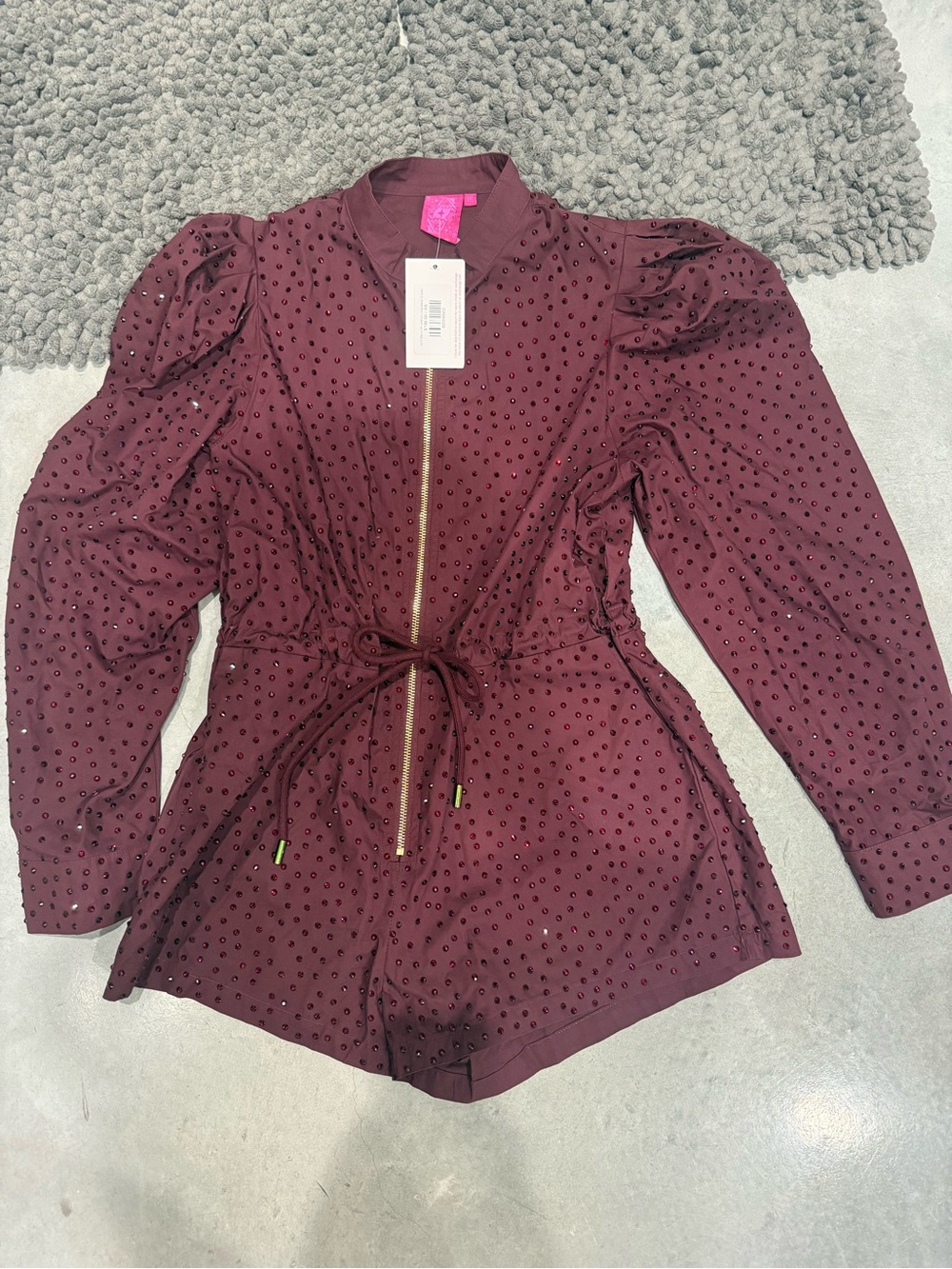 QUEEN OF SPARKLES maroon romper